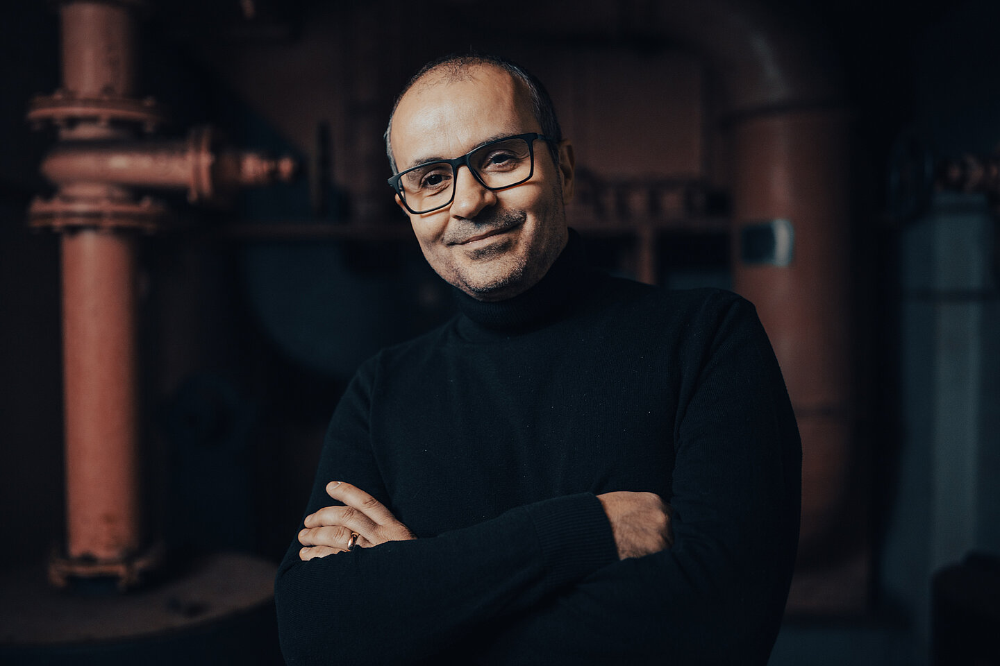 Porträt von Torsten Krill, Musik- und Hörbuchproduzent, Schlagzeuger und Dozent für Mikrofonsprechen an der Theaterakademie Stuttgart